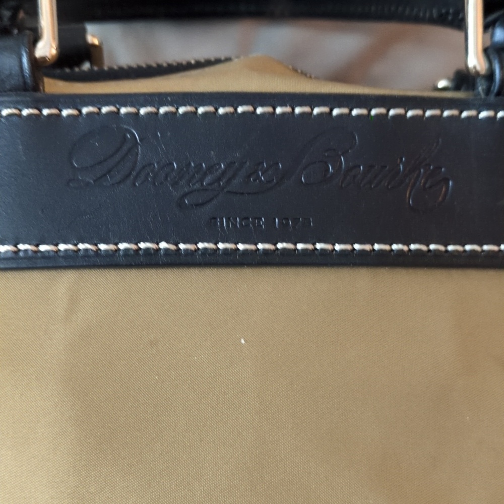 Dooney Bourke Green Genuine Florentine Vacchetta Leather Trim Satchel Purse Bag - Picture 4 of 8